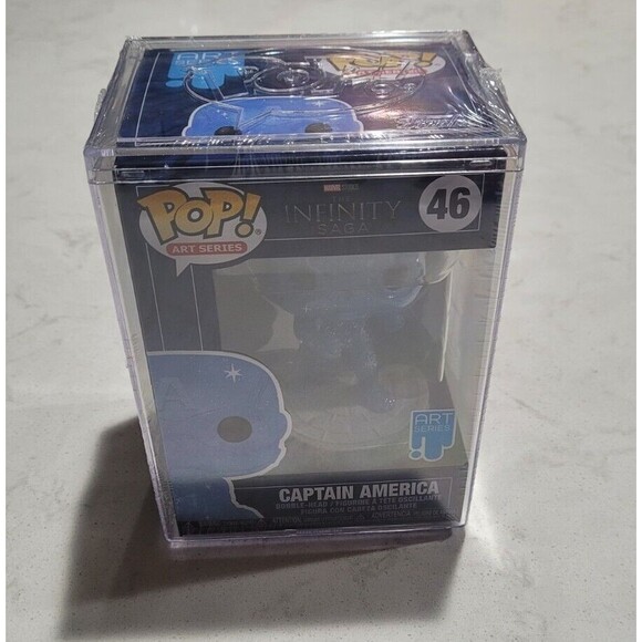 Funko Pop! #46 Artist Series Marvel Captain America SEALED w POP! PROTECTOR RARE - Picture 4 of 11